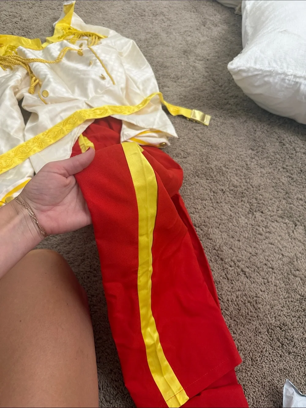 Disney Prince Costume Jacket and Red Pants with Yellow Trim